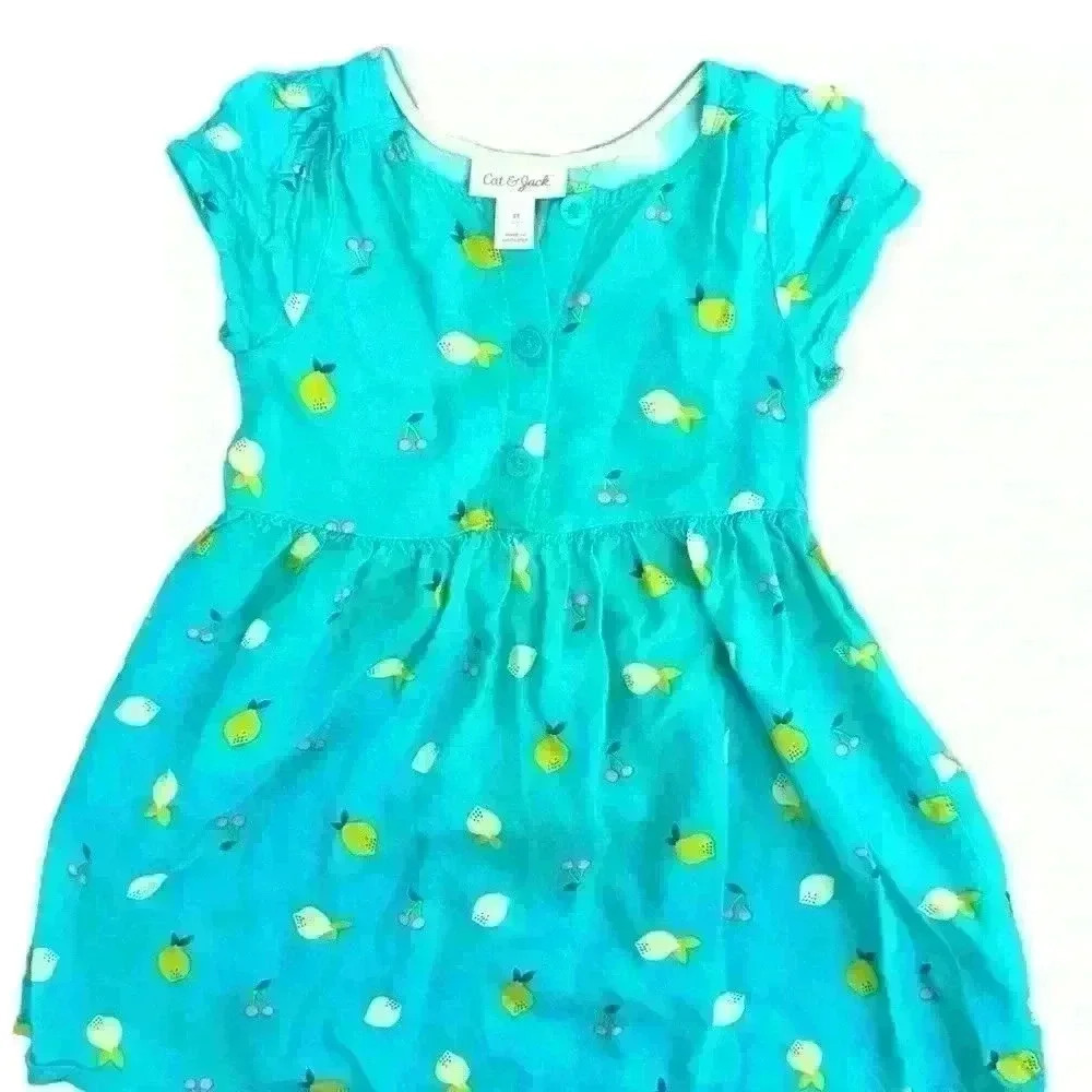 Cat & Jack toddler lemons and cherries summer dress 2T